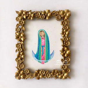 Cuadro flores Virgen de Guadalupe